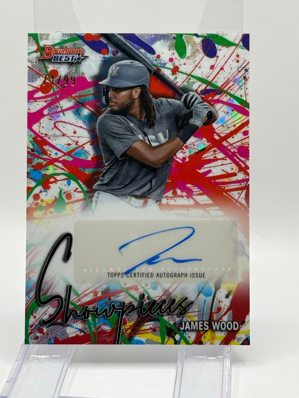 2024 Bowman's Best James Wood Showpieces Auto 71/99 SP Washington Nationals
